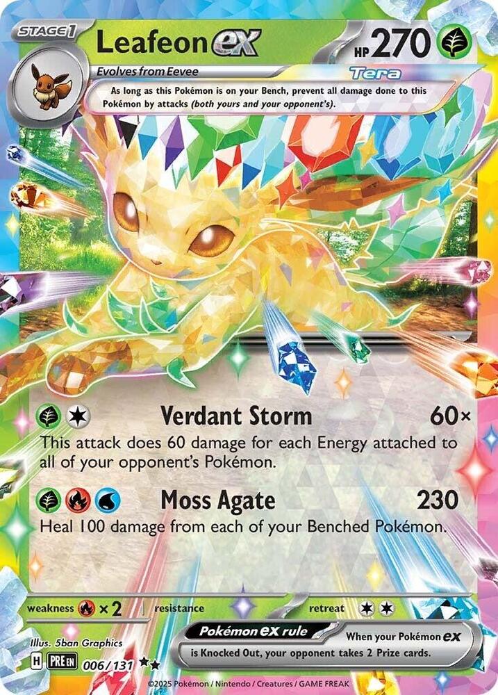 Leafeon ex Double Rare SV: Prismatic Evolutions 006/131 NM