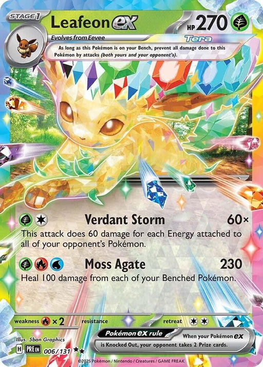 Leafeon ex Double Rare SV: Prismatic Evolutions 006/131 NM