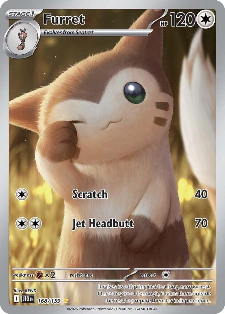 Furret Illustration Rare SV09: Journey Together 168/159 NM
