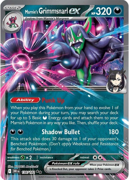 Marnie's Grimmsnarl ex Double Rare SV10: Destined Rivals 136/182 NM