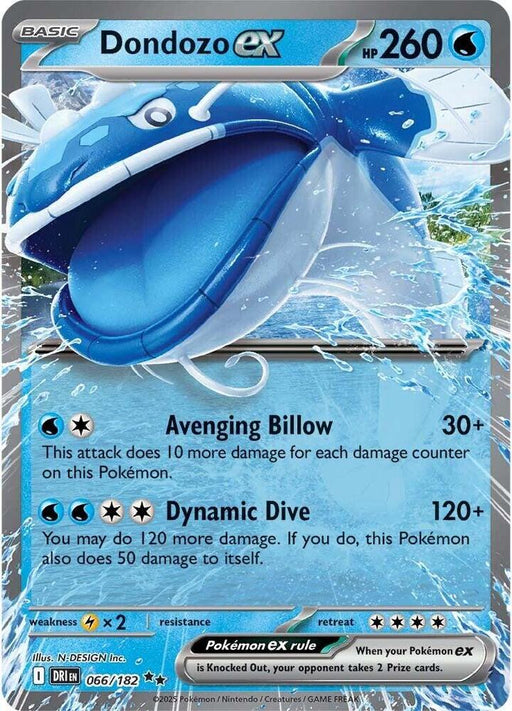 Dondozo ex Double Rare SV10: Destined Rivals 066/182 NM
