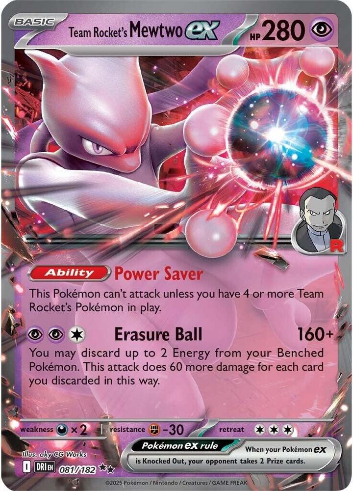 Team Rocket's Mewtwo ex Double Rare SV10: Destined Rivals 081/182 NM