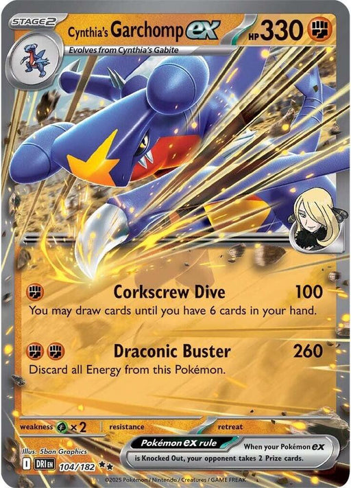 Cynthia's Garchomp ex Double Rare SV10: Destined Rivals 104/182 NM