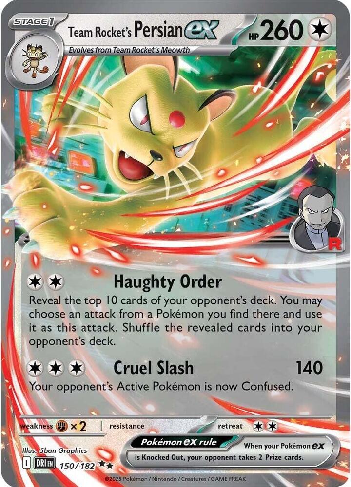 Team Rocket's Persian ex Double Rare SV10: Destined Rivals 150/182 NM