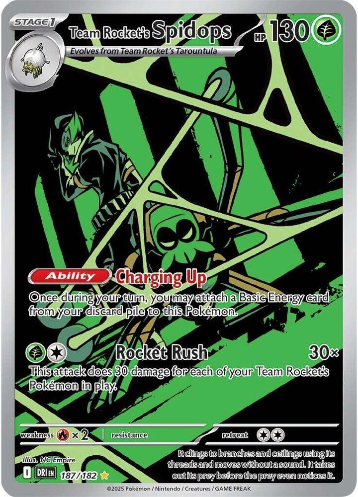 Team Rocket's Spidops Illustration Rare SV10: Destined Rivals 187/182 NM