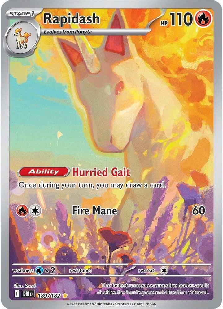 Rapidash Illustration Rare SV10: Destined Rivals 189/182 NM
