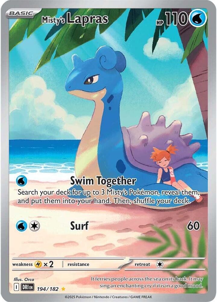 Misty's Lapras Illustration Rare SV10: Destined Rivals 194/182 NM