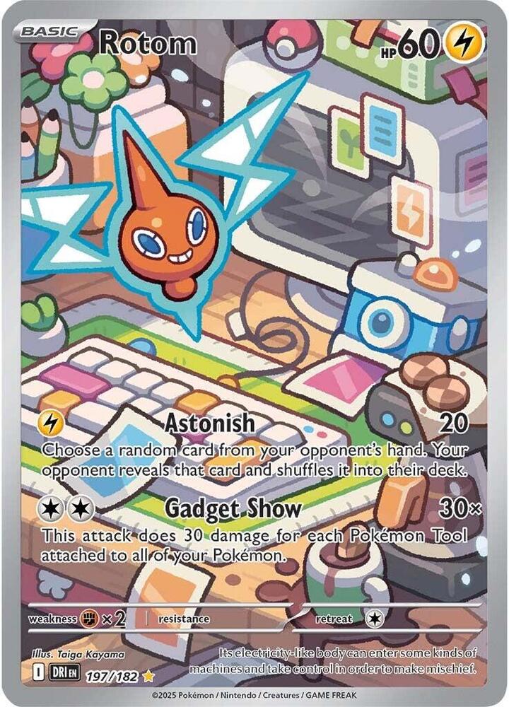 Rotom Illustration Rare SV10: Destined Rivals 197/182 NM