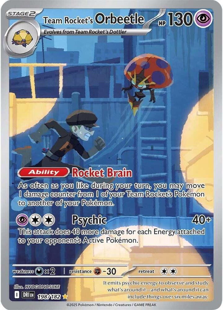 Team Rocket's Orbeetle Illustration Rare SV10: Destined Rivals 198/182 NM