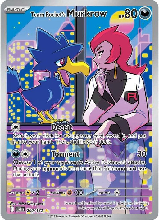 Team Rocket's Murkrow Illustration Rare SV10: Destined Rivals 200/182 NM