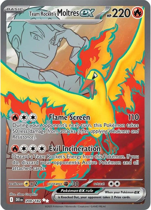 Team Rocket's Moltres ex Ultra Rare SV10: Destined Rivals 208/182 NM