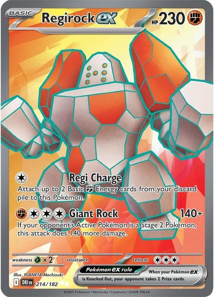 Regirock ex Ultra Rare SV10: Destined Rivals 214/182 NM
