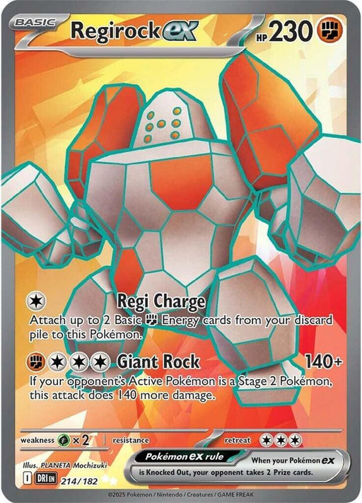 Regirock ex Ultra Rare SV10: Destined Rivals 214/182 NM