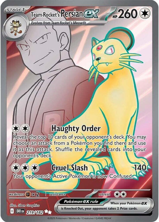 Team Rocket's Persian ex Ultra Rare SV10: Destined Rivals 219/182 NM