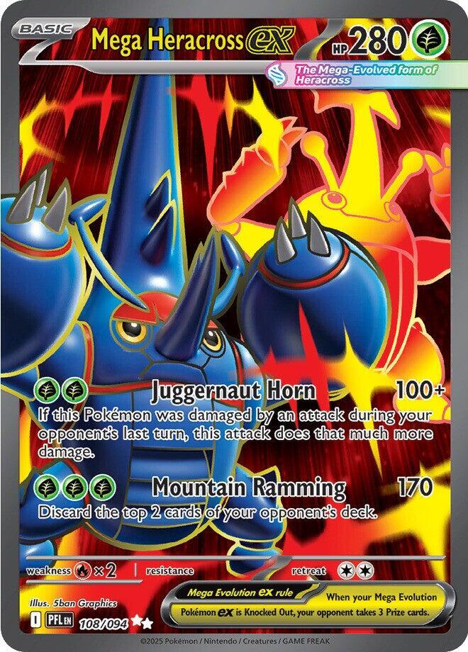 Mega Heracross ex Ultra Rare ME02: Phantasmal Flames 108/094 NM