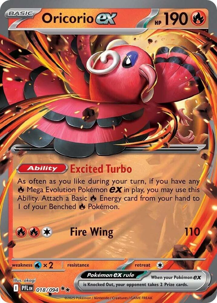 Oricorio ex Double Rare ME02: Phantasmal Flames 018/094 NM