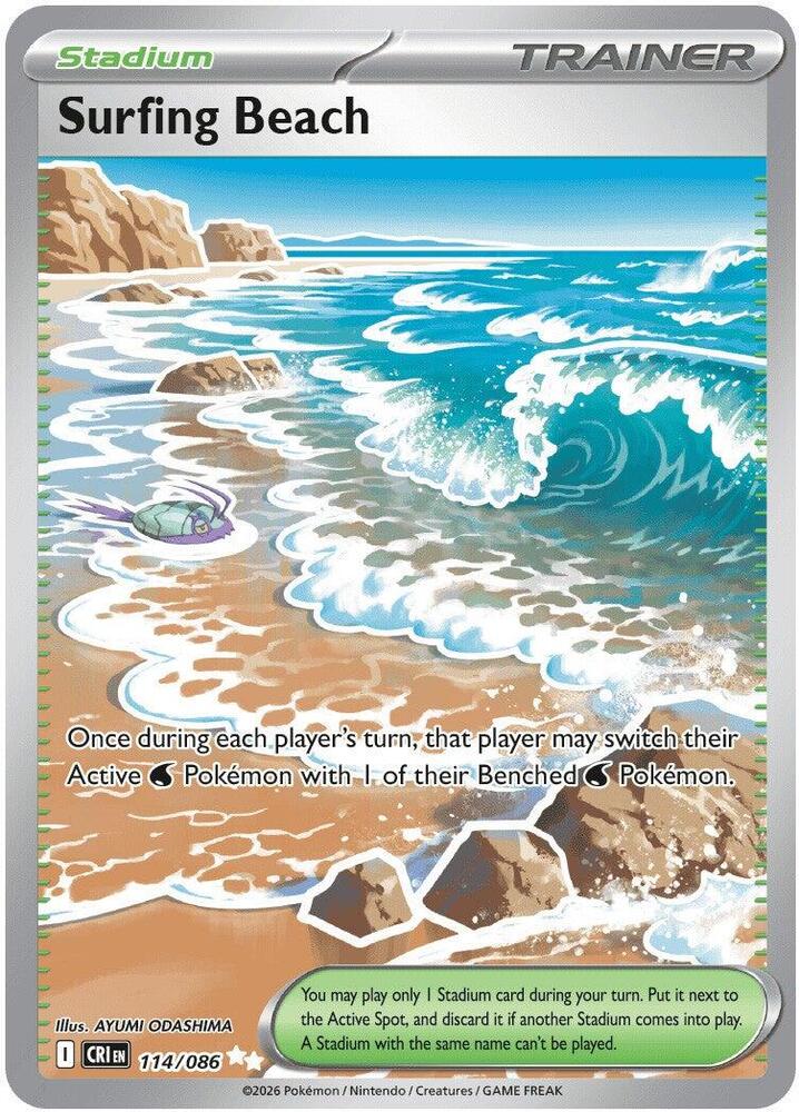 Surfing Beach Ultra Rare ME04: Chaos Rising 114/086 NM