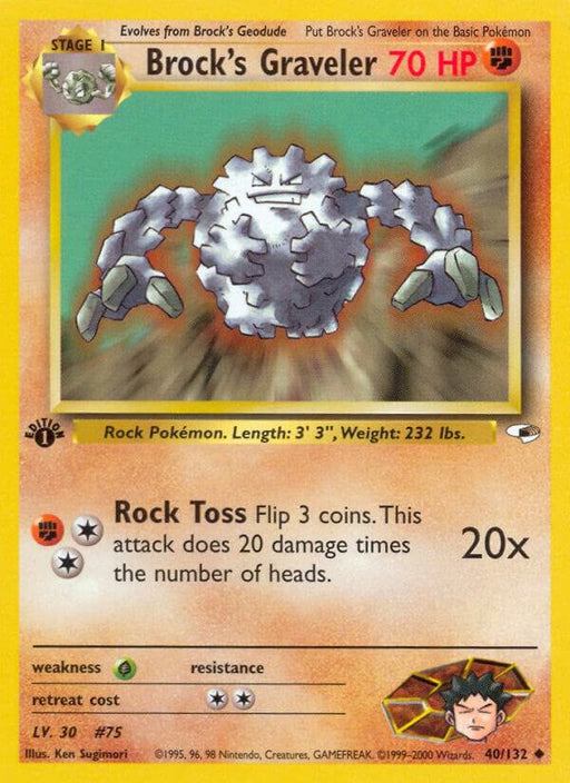 Brock's Graveler Uncommon Gym Heroes 040/132 NM