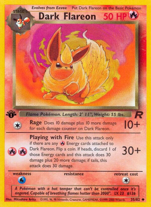 Dark Flareon Uncommon Team Rocket 35/82 LP