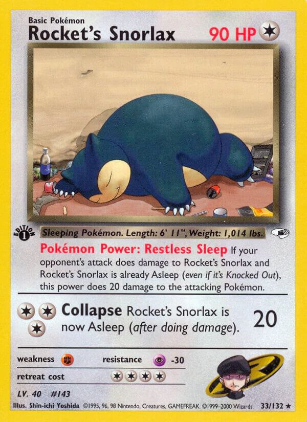 Rocket's Snorlax Rare Gym Heroes 033/132 NM