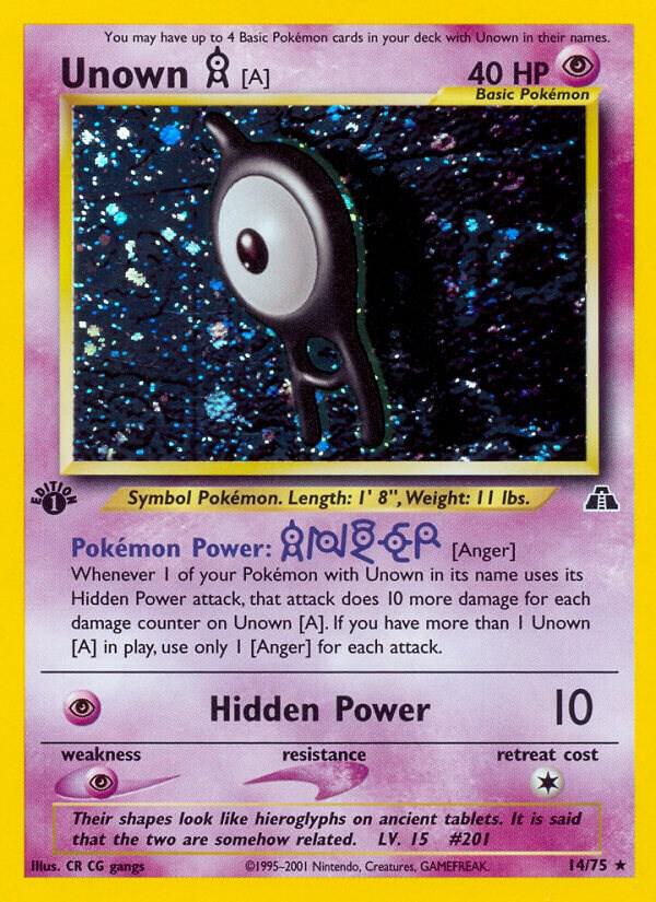 Unown [A] (14) Holo Rare Neo Discovery 14/75 NM