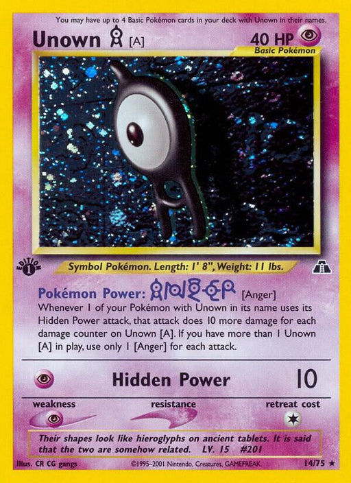 Unown [A] (14) Holo Rare Neo Discovery 14/75 NM