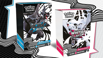 Two Pokemon Black & White booster packs on a dynamic background