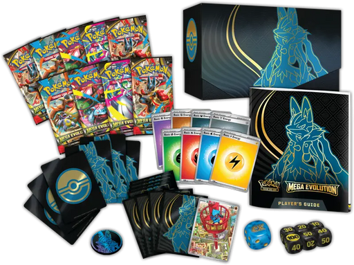 Collection of Pokémon trading cards and accessories on a white background