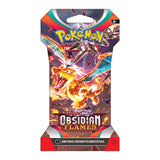 Pokémon trading card game booster pack with Charizard illustration on a white background