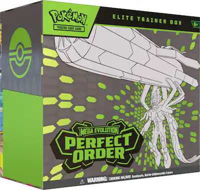 Pokémon trading card game elite trainer box with Mega Evolution Perfect Order theme
