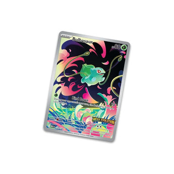 Pokémon trading card featuring Bulbasaur on a white background