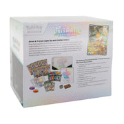 Pokémon trading card game box with cards and text on a white background