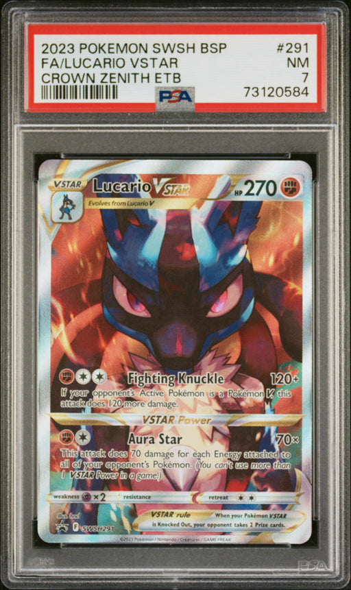 Fa/Lucario Vstar Pokemon Swsh Black Star Promo 291 NM PSA 7