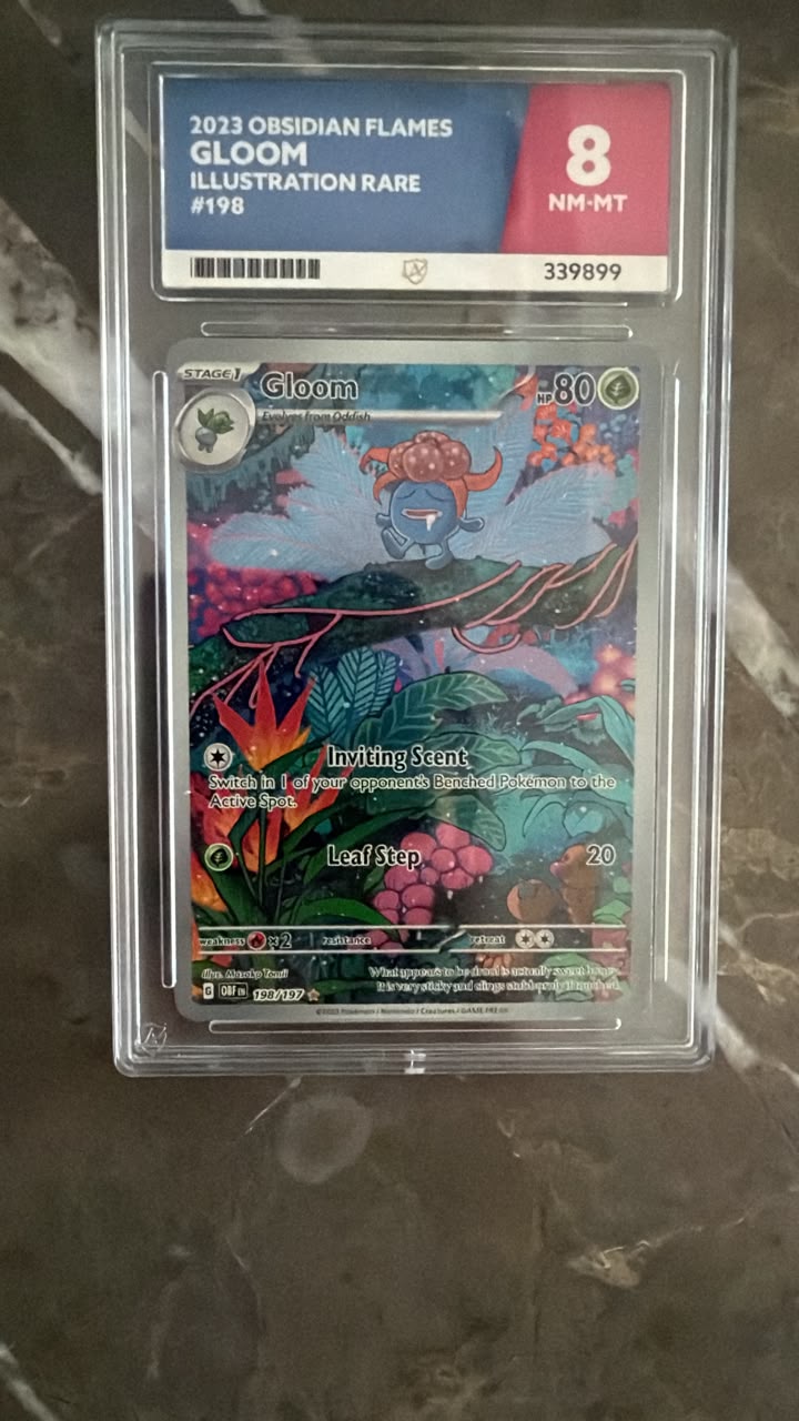 2023 Pokémon Obsidian Flames Gloom Illustration Rare #198/197 – ACE Graded NM-MT 8