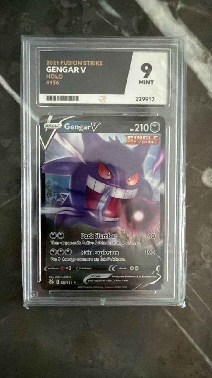 2021 Pokémon Fusion Strike Gengar V #156/264 – ACE Graded Mint 9