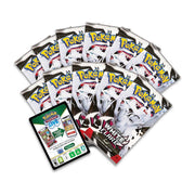 Collection of Pokémon trading card game packs and a DVD on a white background