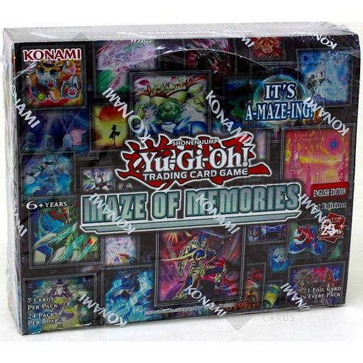 Yu-Gi-Oh! trading card game packaging with colorful artwork and Konami branding.