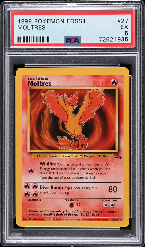 Moltres Pokemon Fossil 27 NM PSA 5