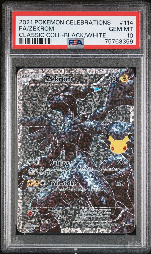 Fa/Zekrom Pokemon Celebrations Classic Collection 114 NM PSA 10