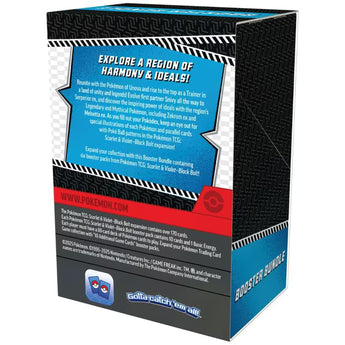 Pokémon trading card game booster bundle packaging with text and branding.