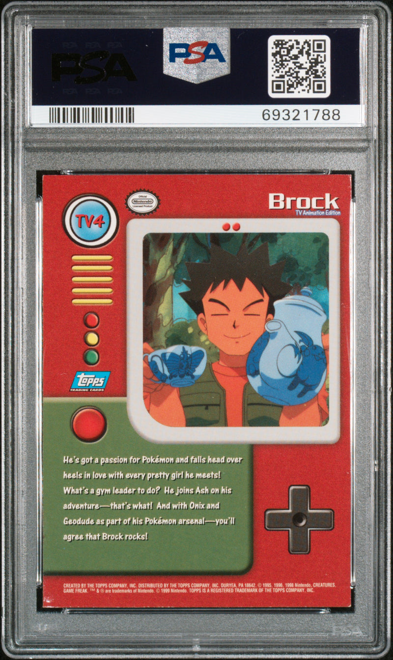 Brock Topps Pokemon Series 1 Character Cards TV4 NM PSA 6 (Back)