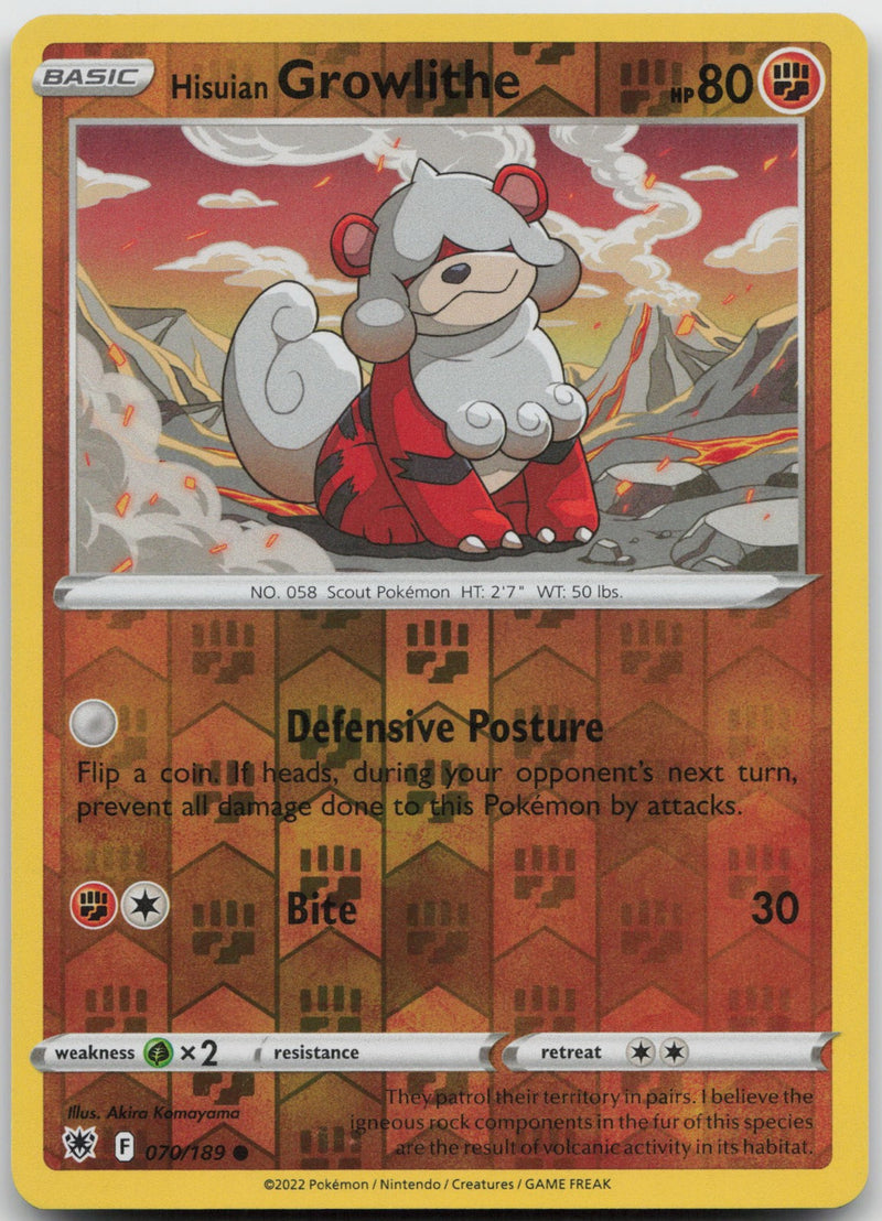 Hisuian Growlithe Common SWSH10: Astral Radiance 070/189 NM