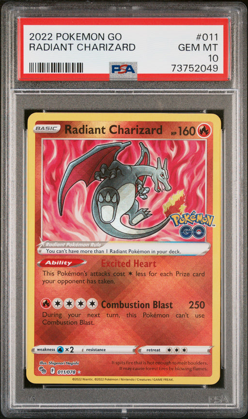 Radiant Charizard Pokemon Go 011 NM PSA 10