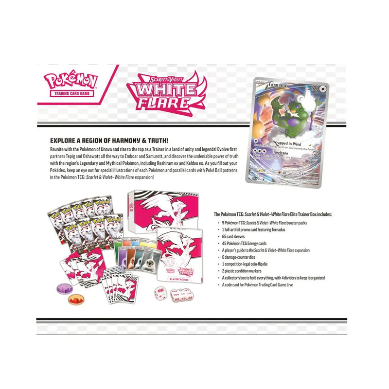 Pokémon trading card game packaging with cards and promotional text on a white background