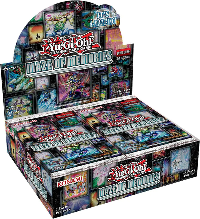 Yu-Gi-Oh! trading card game box with various card images on a white background